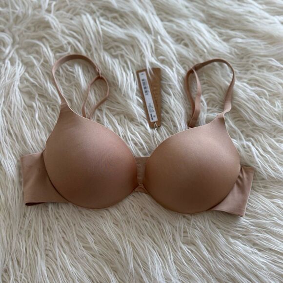 Skims Ultimate Collection Pushup Plunge Bra Clay Size 34B - Picture 1 of 7